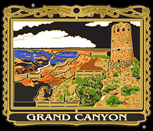 Grand Canyon brass ornament design